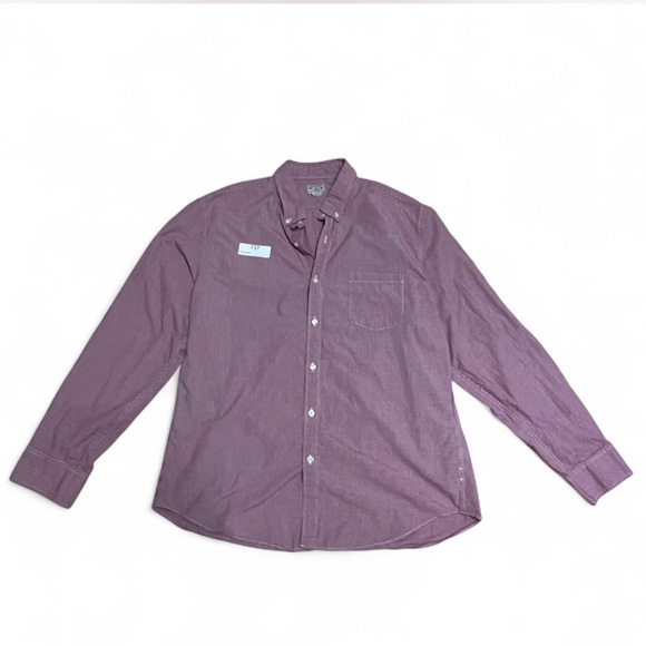 J. Crew Other - J. Crew Men's Casual Burgundy & White Gingham 100% Cotton Button-Down Shirt
